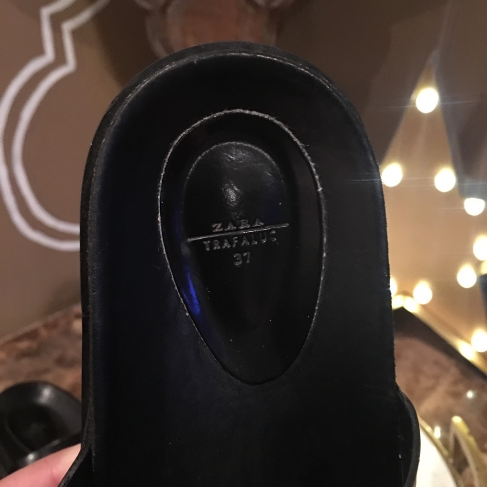 Zara Woman Black Slide Sandals Size 37 Rare - Picture 2 of 7